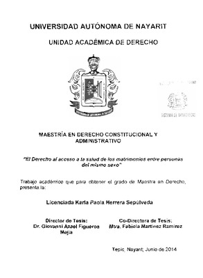 Portada de El derecho al acceso a la salud de los matrimonios entre personas del mismo sexo
