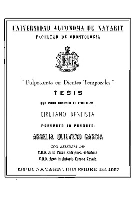 Portada de Pulpotomía en dientes temporales